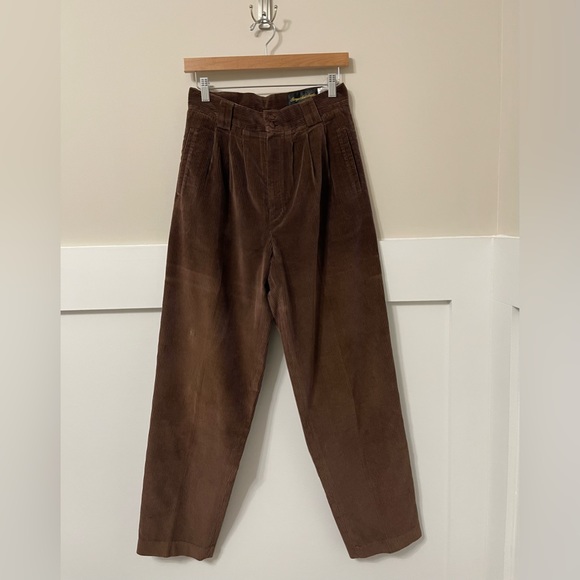 Giorgio Sant’Angelo Brown Corduroy Tapered Style  High-Waist Pants Size 10 - Picture 3 of 10